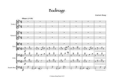 Free Sheet Music Badinage For Strings