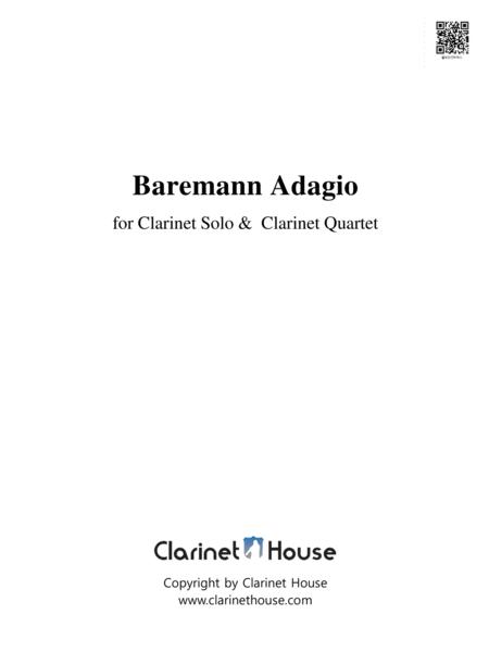 Baermann Adagio For Clarinet Ensemble Clarinet Solo Quartet Sheet Music