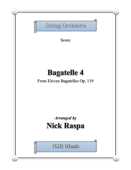 Bagatelle 4 For String Orchestra Score Sheet Music