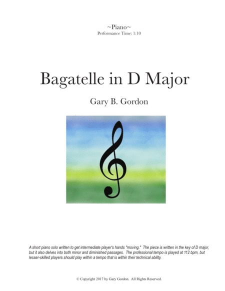 Free Sheet Music Bagatelle In D Major