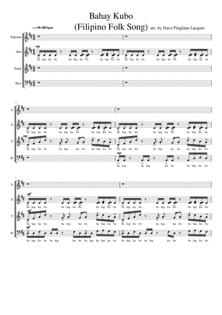 Bahay Kubo Sheet Music