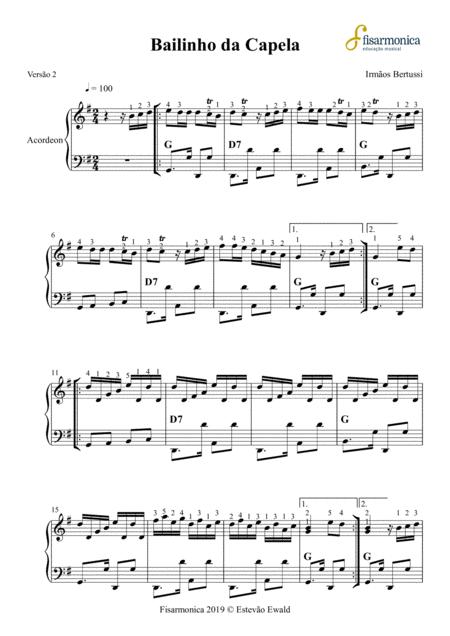 Bailinho Da Capela Partitura Para Acordeon Sheet Music For Accordion Sheet Music