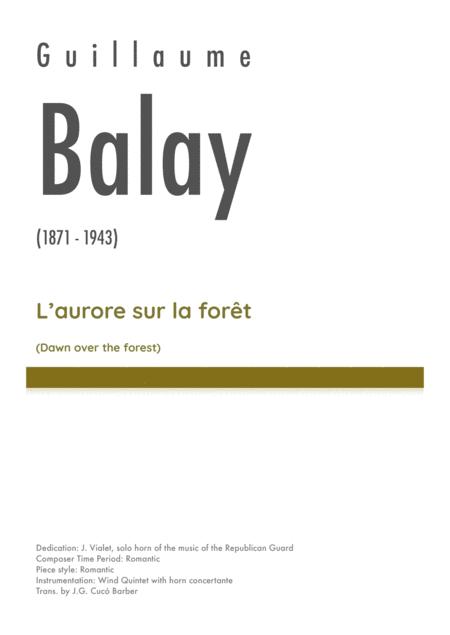 Balay L Aurore Sur La Fort Dawn Over The Forest Sheet Music