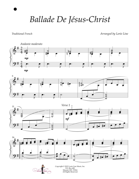 Free Sheet Music Ballade De Jesus Christ