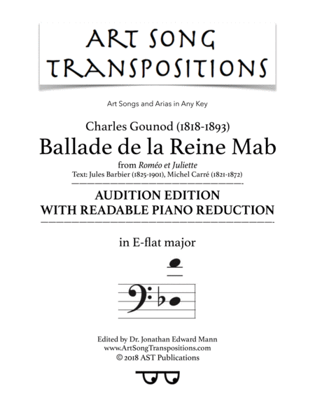 Ballade De La Reine Mab E Flat Major Audition Edition With Readable Piano Reduction Sheet Music