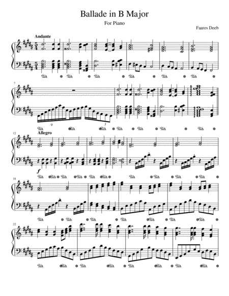 Ballade In B Major Sheet Music