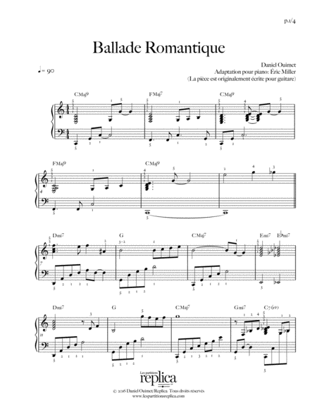 Ballade Romantique Partition Piano Solo Sheet Music