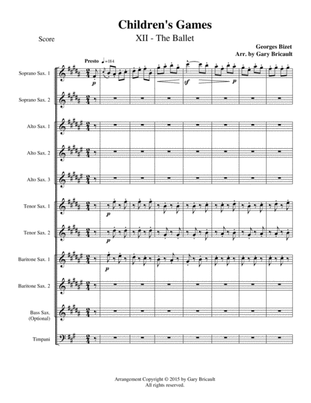 Free Sheet Music Ballet From Childrens Games