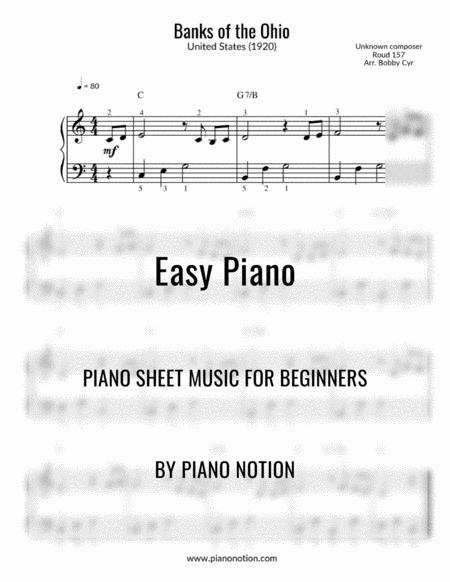 Banks Of The Ohio Easy Piano Solo Sheet Music