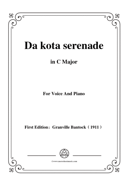 Free Sheet Music Bantock Folksong Dakota Serenade Shic Shic In C Major For Voice And Piano