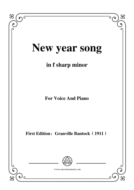 Free Sheet Music Bantock Folksong New Year Song Haru No Uta In F Sharp Minor For Voice And Piano