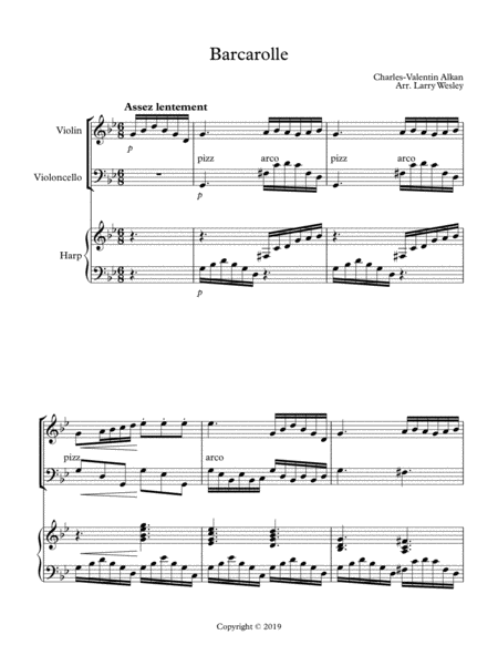 Free Sheet Music Barcarolle Trio