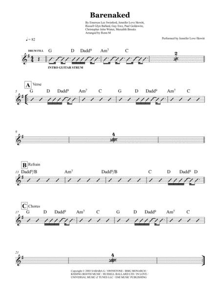 Barenaked Lead Sheet Performed By Jennfer Love Hewitt Sheet Music