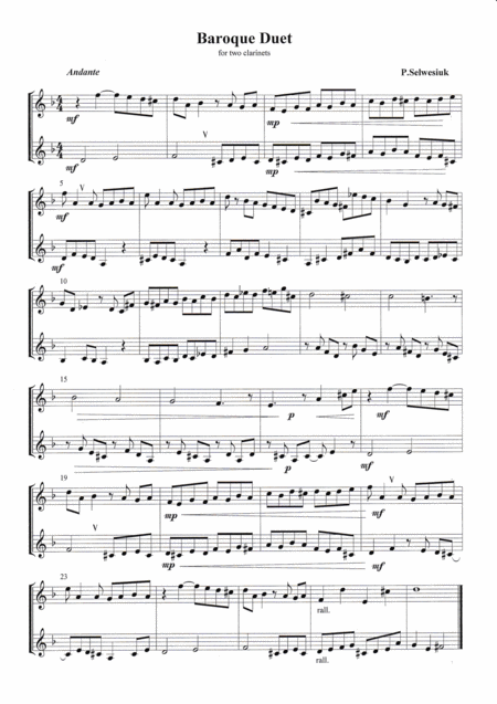 Baroque Duet Sheet Music