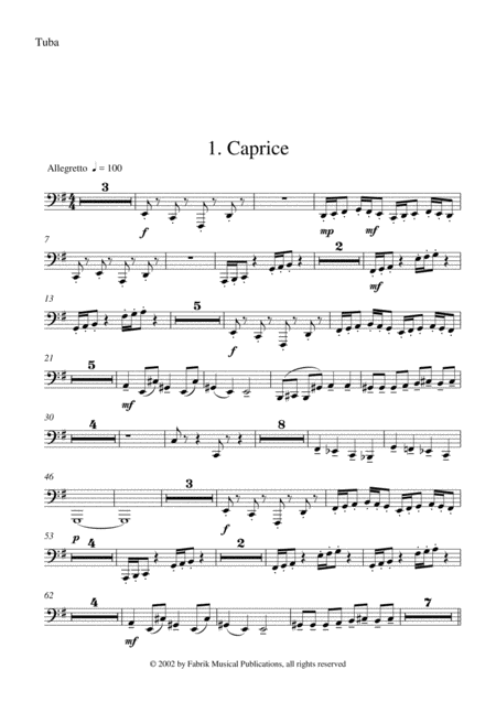 Free Sheet Music Barton Cummings Concertino For Contrabassoon And Concert Band Tuba Part