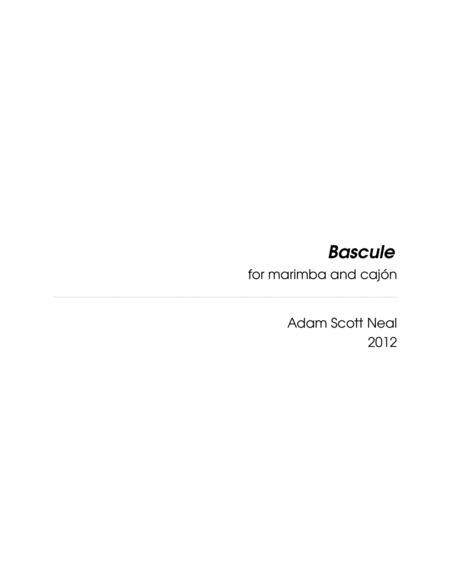 Bascule Sheet Music