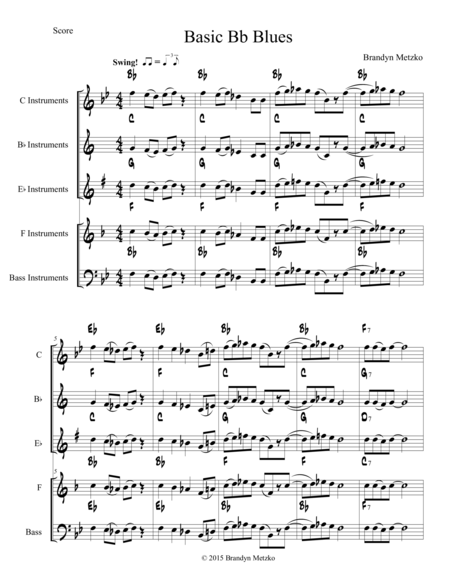 Free Sheet Music Basic Bb Blues