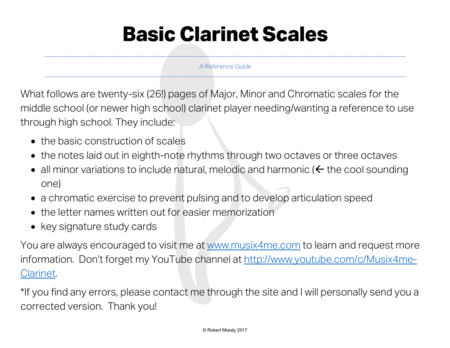 Free Sheet Music Basic Clarinet Scales