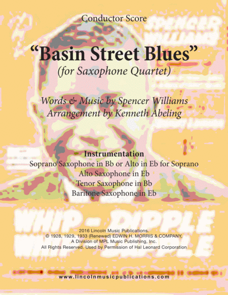 Basin Street Blues For Saxophone Quartet Satb Or Aatb Sheet Music