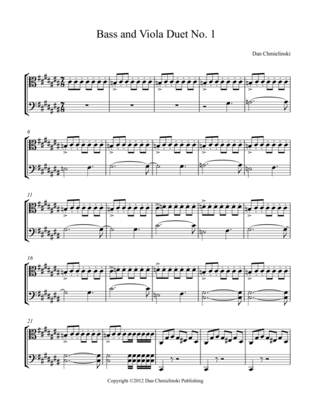 Bass And Viola Duet No 1 Sheet Music