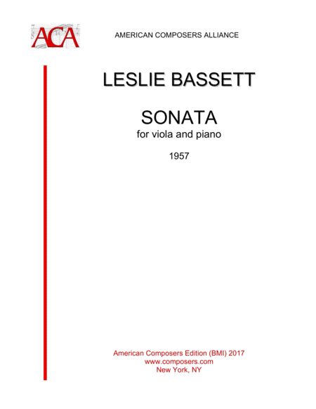 Free Sheet Music Bassett Sonata For Viola And Piano