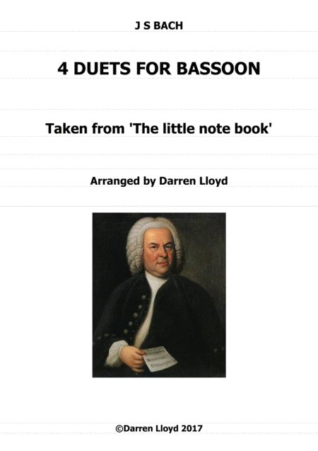 Free Sheet Music Bassoon Duets 4 Duets From Js Bachs Little Notebook