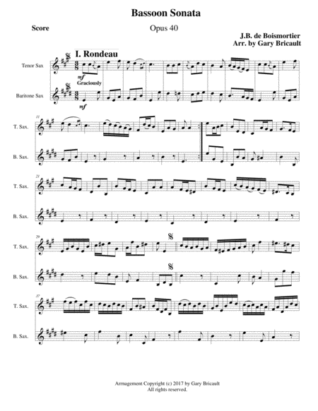 Free Sheet Music Bassoon Sonata Opus 40
