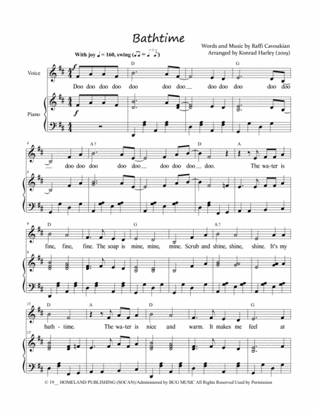 Bathtime Sheet Music