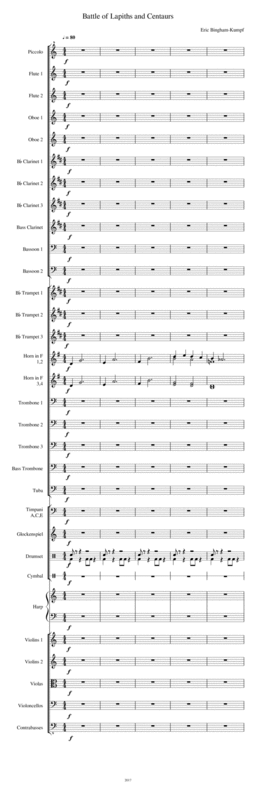 Free Sheet Music Battle Of Lapiths And Centaurs