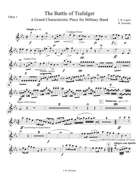 Free Sheet Music Battle Of Trafalgar Parts