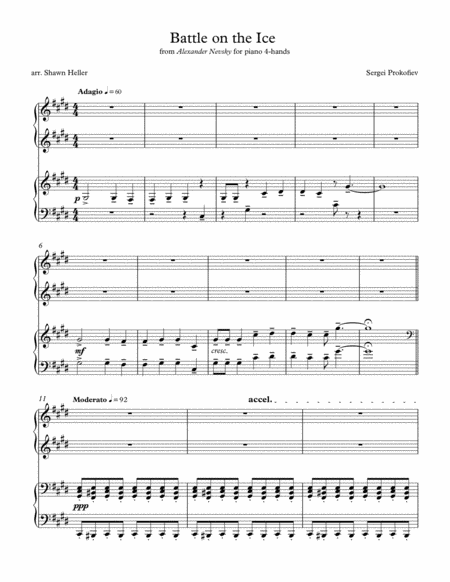 Battle On The Ice For Piano 4 Hands Sheet Music