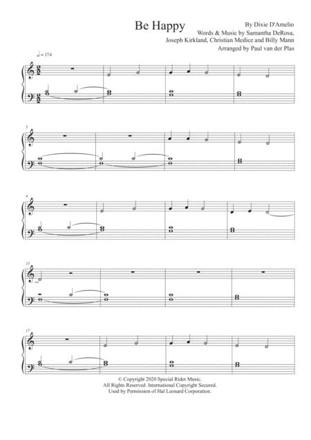 Free Sheet Music Be Happy