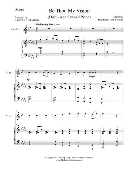 Be Thou My Vision Duet Alto Sax And Piano Score And Parts Sheet Music