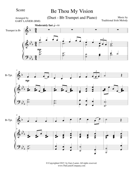 Be Thou My Vision Duet Bb Trumpet And Piano Score And Parts Sheet Music