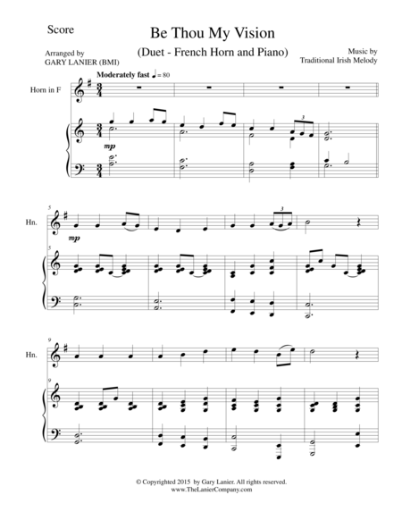 Be Thou My Vision Duet French Horn And Piano Score And Parts Sheet Music