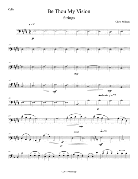 Free Sheet Music Be Thou My Vision Optional String Quartet