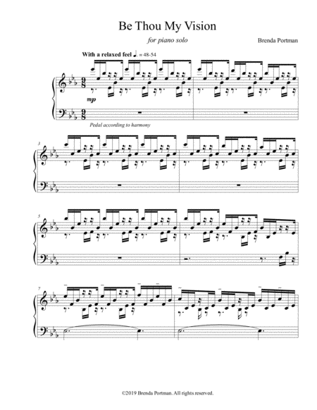 Free Sheet Music Be Thou My Vision Piano Solo Arr Brenda Portman