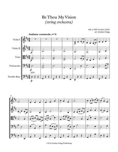 Free Sheet Music Be Thou My Vision String Orchestra