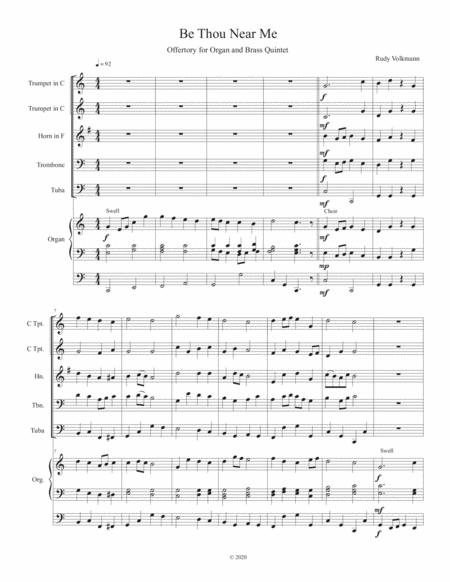 Be Thou Near Me Processional Or Offertory For Brass Quintet And Organ Sheet Music