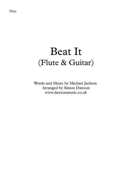 Free Sheet Music Beat It Flute