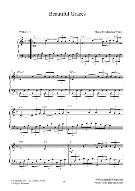 Free Sheet Music Beautiful Graces Romantic Piano Music