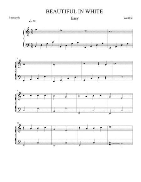 Free Sheet Music Beautiful In White Westlife Sheet Music Easy Piano