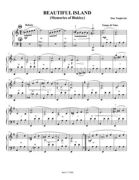 Beautiful Island An Original Composition For Solo Accordion By Stas Venglevski Sheet Music