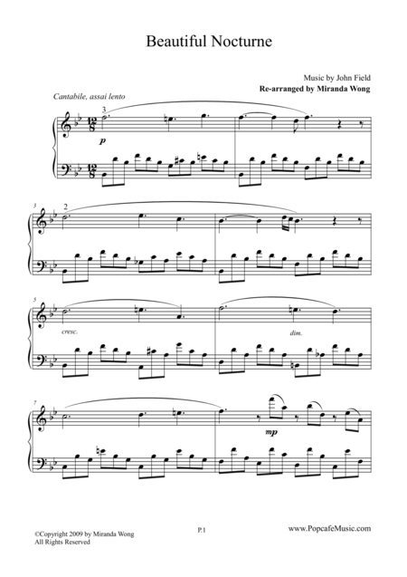 Beautiful Nocturne No 5 In Bb Piano Solo Sheet Music