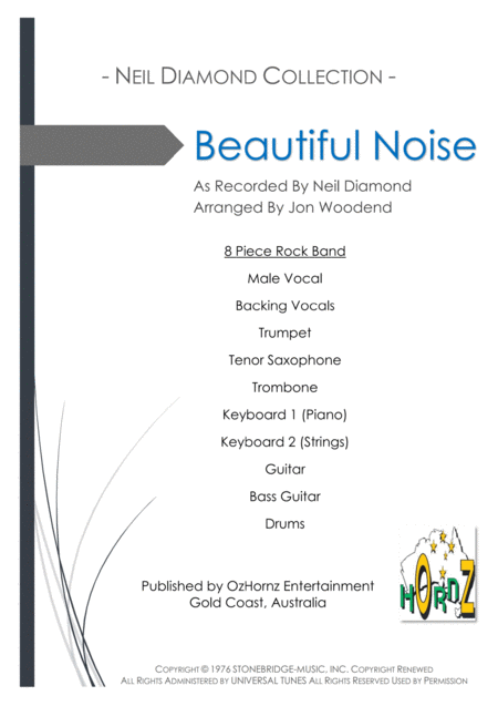 Free Sheet Music Beautiful Noise 8 Piece Rock Band