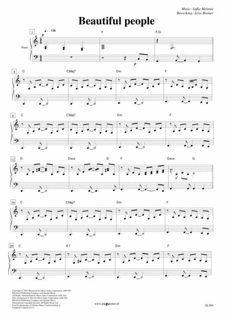 Beautiful People Sabar Piano Sheet Music