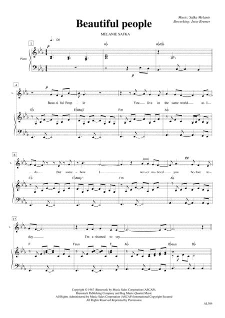 Free Sheet Music Beautiful People Satb Piano