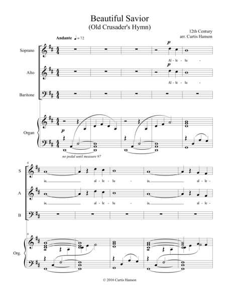 Free Sheet Music Beautiful Savior Sab