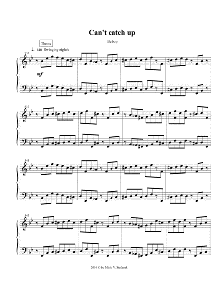 Bebop Cant Catch Up Sheet Music