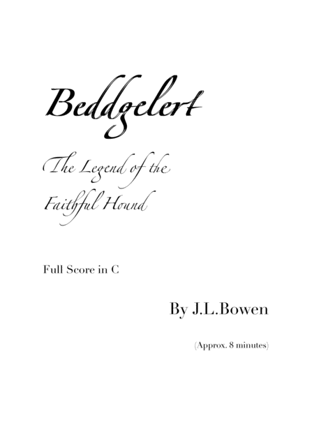 Beddgelert The Legend Of The Faithful Hound Sheet Music